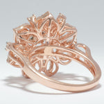 Load image into Gallery viewer, Flower Halo Natural Diamond Ring: 14k Solid Gold Marquise &amp; Round Floral Cocktail Ring, Certified Jewelry
