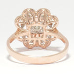Load image into Gallery viewer, Square Floral Natural Diamond Ring: 14k Solid Gold Cluster Halo Statement Ring, IGI Certified, Ready To Ship
