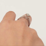 Load image into Gallery viewer, Vintage Natural Diamond Halo Ring: 14K Solid Gold Proposal Stacking Jewelry, IGI Certified, Ready To Ship
