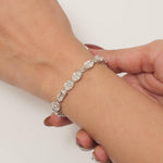 Load image into Gallery viewer, Solitaire Fancy Natural Diamond Tennis  Bracelet: 14k Solid Gold Wedding Stacking Bracelet, HRD Certified, Ready To Ship
