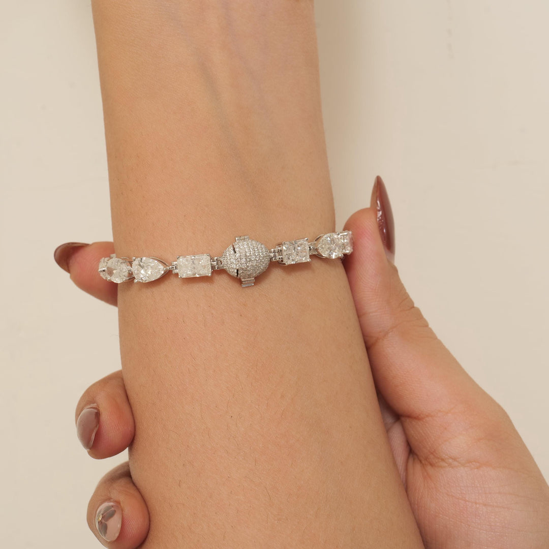 Solitaire Fancy Natural Diamond Tennis  Bracelet: 14k Solid Gold Wedding Stacking Bracelet, HRD Certified, Ready To Ship