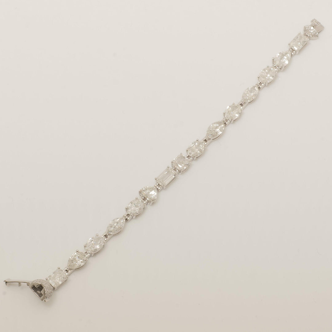 Solitaire Fancy Natural Diamond Tennis  Bracelet: 14k Solid Gold Wedding Stacking Bracelet, HRD Certified, Ready To Ship