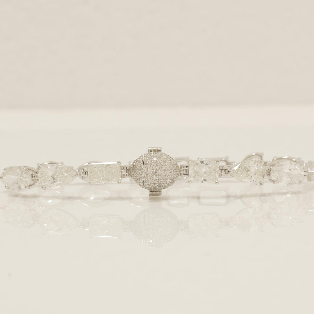 Solitaire Fancy Natural Diamond Tennis  Bracelet: 14k Solid Gold Wedding Stacking Bracelet, HRD Certified, Ready To Ship