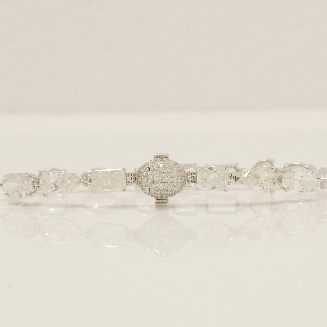 Solitaire Fancy Natural Diamond Tennis  Bracelet: 14k Solid Gold Wedding Stacking Bracelet, HRD Certified, Ready To Ship