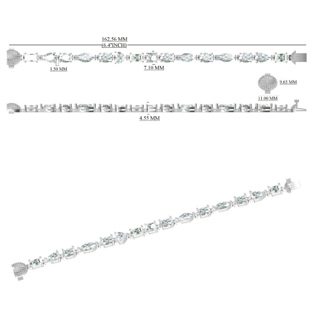 Solitaire Fancy Natural Diamond Tennis  Bracelet: 14k Solid Gold Wedding Stacking Bracelet, HRD Certified, Ready To Ship