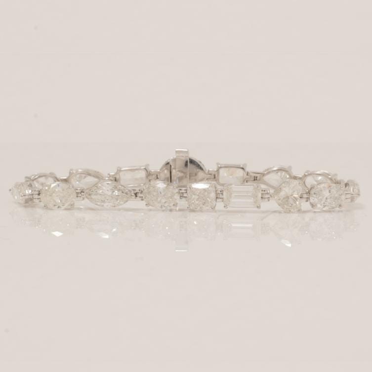Solitaire Fancy Natural Diamond Tennis  Bracelet: 14k Solid Gold Wedding Stacking Bracelet, HRD Certified, Ready To Ship