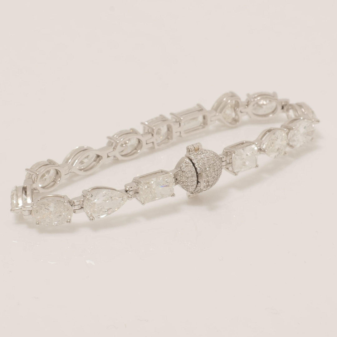 Solitaire Fancy Natural Diamond Tennis  Bracelet: 14k Solid Gold Wedding Stacking Bracelet, HRD Certified, Ready To Ship