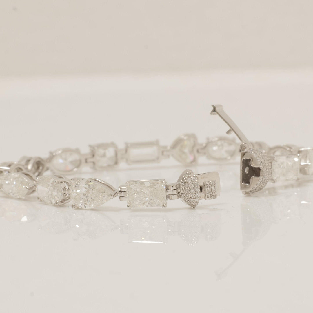 Solitaire Fancy Natural Diamond Tennis  Bracelet: 14k Solid Gold Wedding Stacking Bracelet, HRD Certified, Ready To Ship