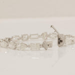 Load image into Gallery viewer, Solitaire Fancy Natural Diamond Tennis  Bracelet: 14k Solid Gold Wedding Stacking Bracelet, HRD Certified, Ready To Ship
