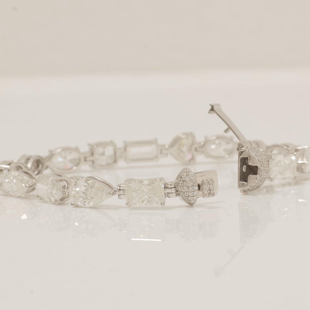 Solitaire Fancy Natural Diamond Tennis  Bracelet: 14k Solid Gold Wedding Stacking Bracelet, HRD Certified, Ready To Ship