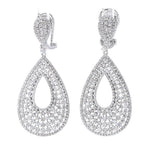 Load image into Gallery viewer, Teardrop Natural Diamond Dangle Earrings: 14k Solid Gold Drop Bridal Jewellery, Certified Jewelry
