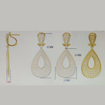 Load image into Gallery viewer, Teardrop Natural Diamond Dangle Earrings: 14k Solid Gold Drop Bridal Jewellery, Certified Jewelry
