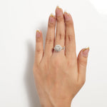 Load image into Gallery viewer, Floral Halo Cluster Natural Diamond Ring: 14k Solid Gold Engagement Proposal Jewellery, Certified Jewelry
