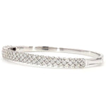 Load image into Gallery viewer, Pavé Lattice Natural Diamond Bangle Bracelet: 14k Solid Gold Statement Stackable Jewellery, Certified Jewelry
