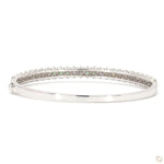 Load image into Gallery viewer, Pavé Lattice Natural Diamond Bangle Bracelet: 14k Solid Gold Statement Stackable Jewellery, Certified Jewelry
