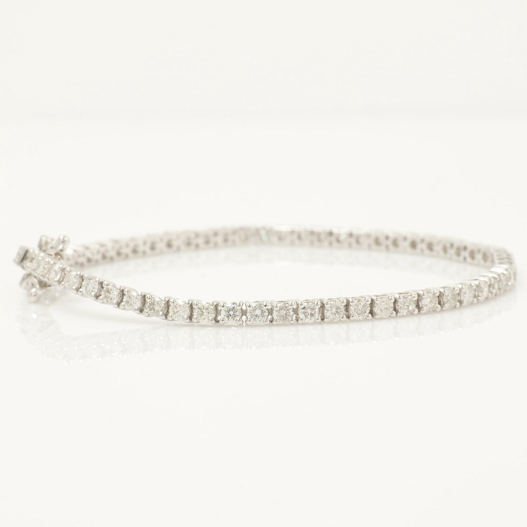 Solitaire Natural Diamond Tennis Bracelet: 14K Solid Gold Stacking Jewellery, Certified Jewelry