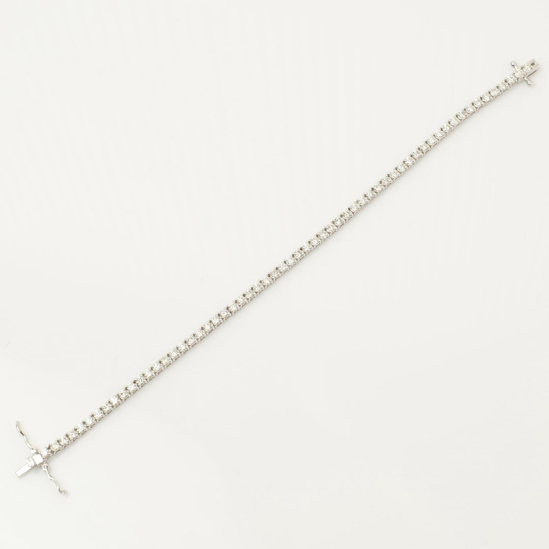 Solitaire Natural Diamond Tennis Bracelet: 14K Solid Gold Stacking Jewellery, Certified Jewelry