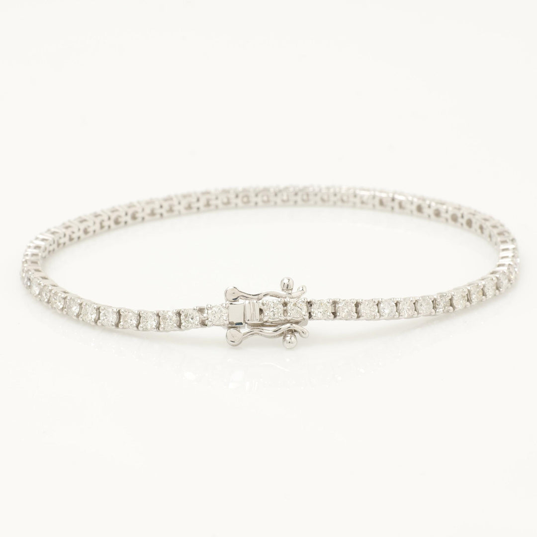 Solitaire Natural Diamond Tennis Bracelet: 14K Solid Gold Stacking Jewellery, Certified Jewelry