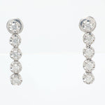 Load image into Gallery viewer, Linear Natural Diamond Drop Earrings: 14k Solid Gold Minimal Dangle Earrings, Certified Jewelry
