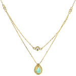 Load image into Gallery viewer, Natural Emerald Layered Diamond Stacking Necklace: 14k Solid Gold Pear Gemstone Jewellery, Certified Jewelry
