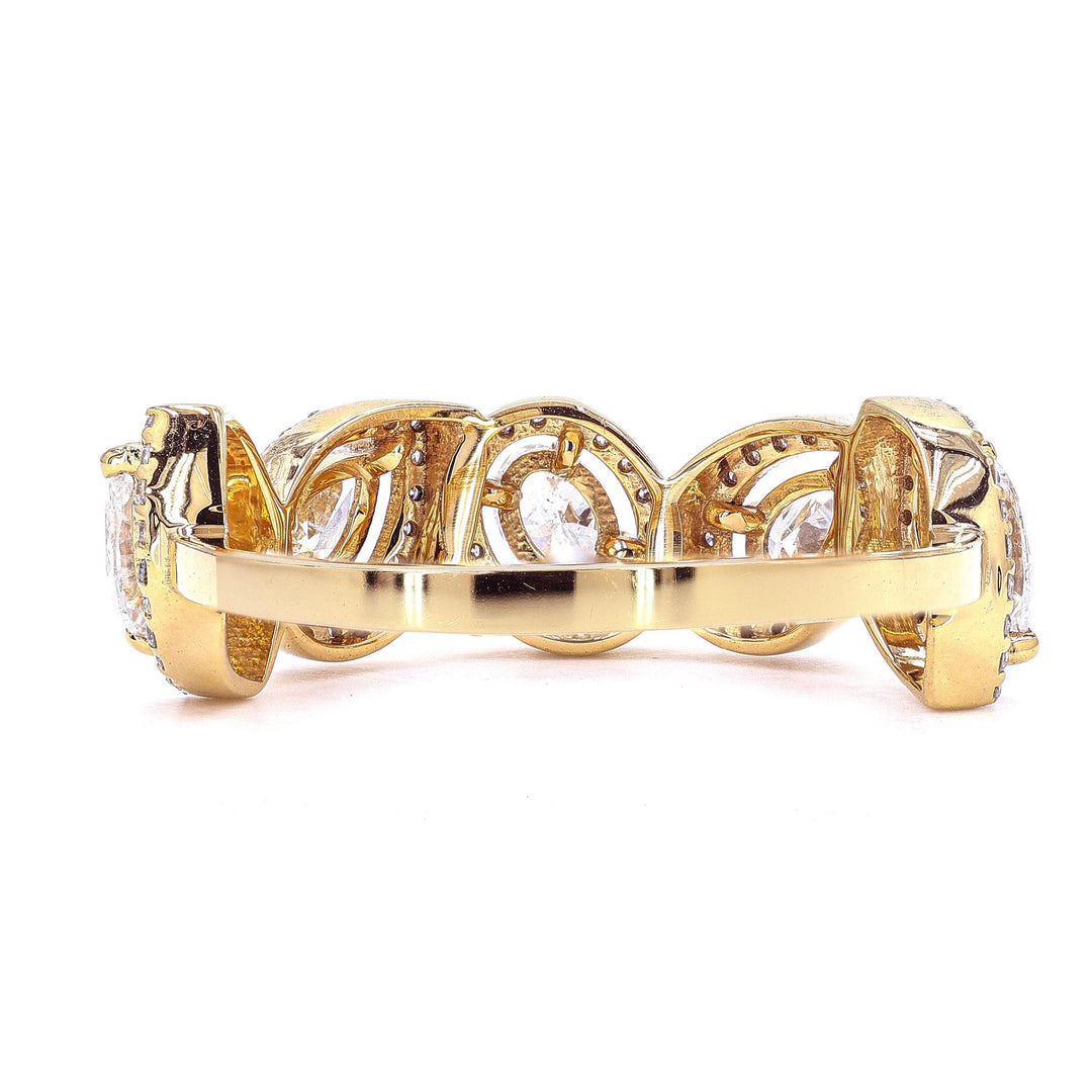 Fancy Diamond Band, 14k Solid Gold, Natural Diamonds, Multi Stone Halo Ring, Statement Jewellery, Stacking Band, Certified Jewelry