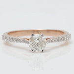 Load image into Gallery viewer, Round Solitaire Natural Diamond Wedding Band Ring: 14k Solid Gold Promise Jewellery, Certified Jewelry
