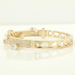 Load image into Gallery viewer, Marquise Natural Diamond Bangle Bracelet, 14k Solid Gold Pave Cuff Bracelet, Certified Jewelry
