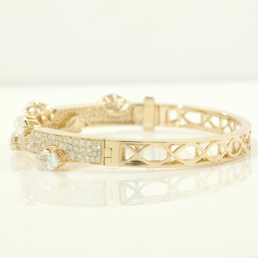 Marquise Natural Diamond Bangle Bracelet, 14k Solid Gold Pave Cuff Bracelet, Certified Jewelry