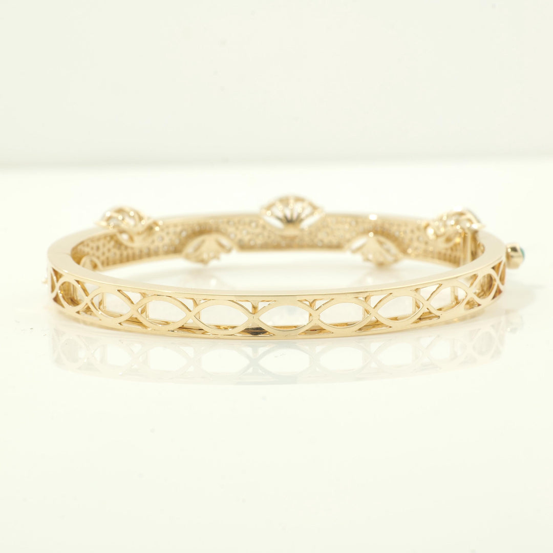 Marquise Natural Diamond Bangle Bracelet, 14k Solid Gold Pave Cuff Bracelet, Certified Jewelry