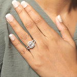 Load image into Gallery viewer, IGI Certified Emerald Cut Halo Lab Grown Diamond Wedding Ring: 14k Solid Gold Split Shank Bridal Jewelry
