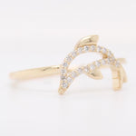 Load image into Gallery viewer, Dolphin Natural Diamond Stackable Animal Ring: 14k Solid Gold Fish Jewellery, Certified Jewelry
