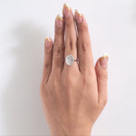 Load image into Gallery viewer, Oval Cluster Natural Diamond Ring: 14k Solid Gold Geometric Everyday Jewellery, Certified Jewelry
