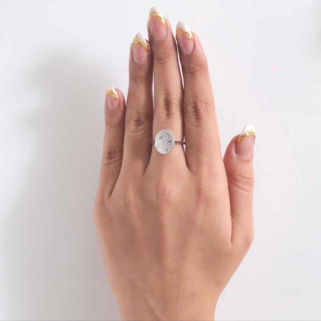 Oval Cluster Natural Diamond Ring: 14k Solid Gold Geometric Everyday Jewellery, Certified Jewelry