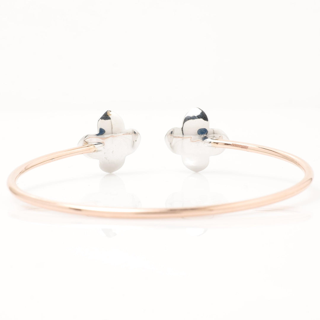 Floral Natural Sapphire &Diamond Bracelet, 14k Solid Gold Open Cuff Stackable Jewellery, Certified Jewelry