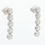 Load image into Gallery viewer, Linear Natural Diamond Drop Earrings: 14k Solid Gold Minimal Dangle Earrings, Certified Jewelry
