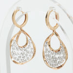 Load image into Gallery viewer, Teardrop Natural Diamond Dangle Earrings: 14k Solid Gold Drop Huggie Earrings, Certified Jewelry
