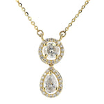 Load image into Gallery viewer, Round Pear Natural Diamond Stacking Necklace: 14k Solid Gold Halo Drop Minimalistic Jewellery, Certified Jewelry
