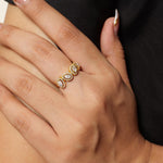 Load image into Gallery viewer, Fancy Diamond Band, 14k Solid Gold, Natural Diamonds, Multi Stone Halo Ring, Statement Jewellery, Stacking Band, Certified Jewelry
