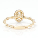 Load image into Gallery viewer, Oval Halo Natural Diamond Ring: 14k Solid Gold Twisted Band Wedding Ring, Certified Jewelry
