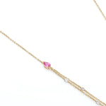 Load image into Gallery viewer, Natural Pear Diamond Halo Ruby Bridal Necklace: 14k Solid Gold Double Drop Gemstone Jewellery, Certified Jewelry
