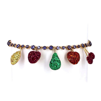 Fruit Charm Chain Tennis Bracelet: 14K Solid Gold Gemstone Jewellery, Certified Jewelry