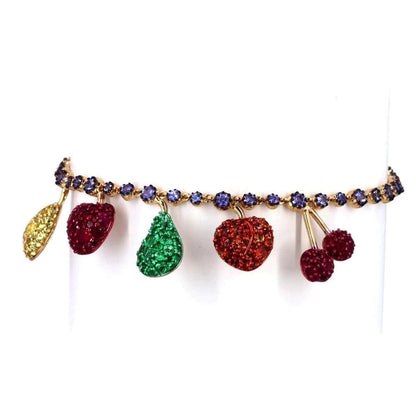 Fruit Charm Chain Tennis Bracelet: 14K Solid Gold Gemstone Jewellery, Certified Jewelry