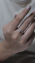 Load and play video in Gallery viewer, Round Solitaire Diamond Wedding Ring: 14k Solid Gold Promise Jewellery, Certified Jewelry
