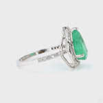 Load and play video in Gallery viewer, Pear Cut Emerald Diamond Ring
