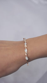 Load and play video in Gallery viewer, Wavy Natural Diamond Pave Cuff Bracelet: 14k Solid Gold Stackable Minimalist Jewelry, IGI Certified, Ready To Ship
