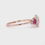 Load and play video in Gallery viewer, Oval Diamond &amp; Ruby Halo Ring
