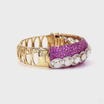 Load and play video in Gallery viewer, Pink Sapphire Oval Diamond Bangle
