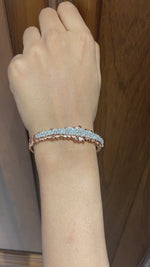 Load and play video in Gallery viewer, Cluster Diamond Bangle Bracelet, 14k Solid Gold, Natural Diamonds, Bubble Dot Bangle, Statement Stackable Jewelry, Bridal Wedding Bracelet
