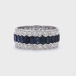Load and play video in Gallery viewer, Blue Sapphire Diamond Eternity Band Ring
