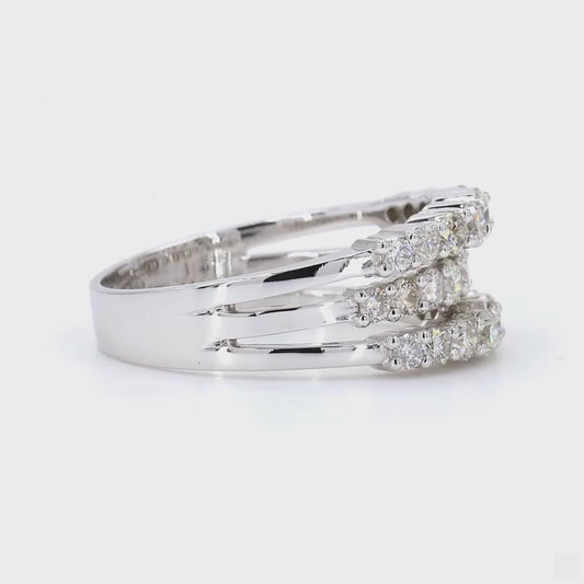 Triple Row Diamond Band Ring